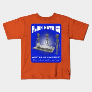 Alien Newbies - Blue and White Kids T-Shirt